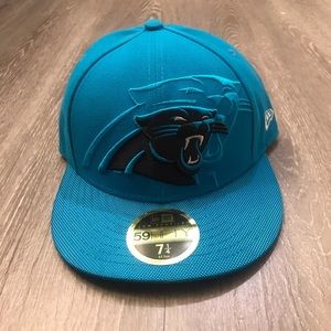 Carolina Panthers New Era 59FIFTY NFL Sideline Low Profile Fitted Hat Size 7 1/4